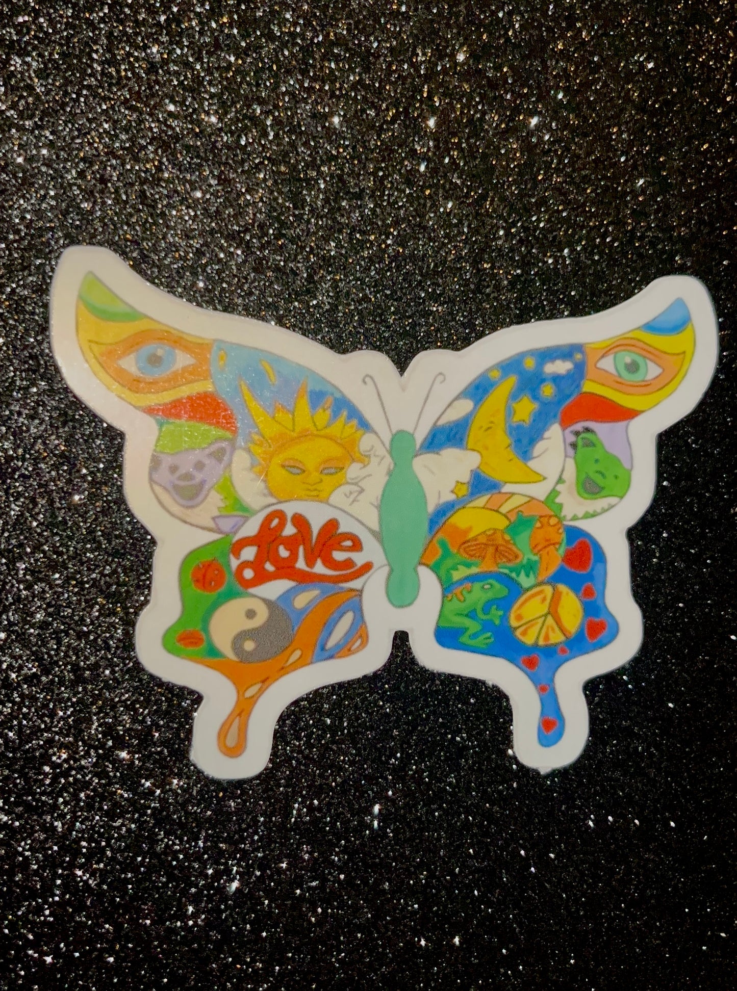 Retro Trippy Butterfly Waterproof Sticker