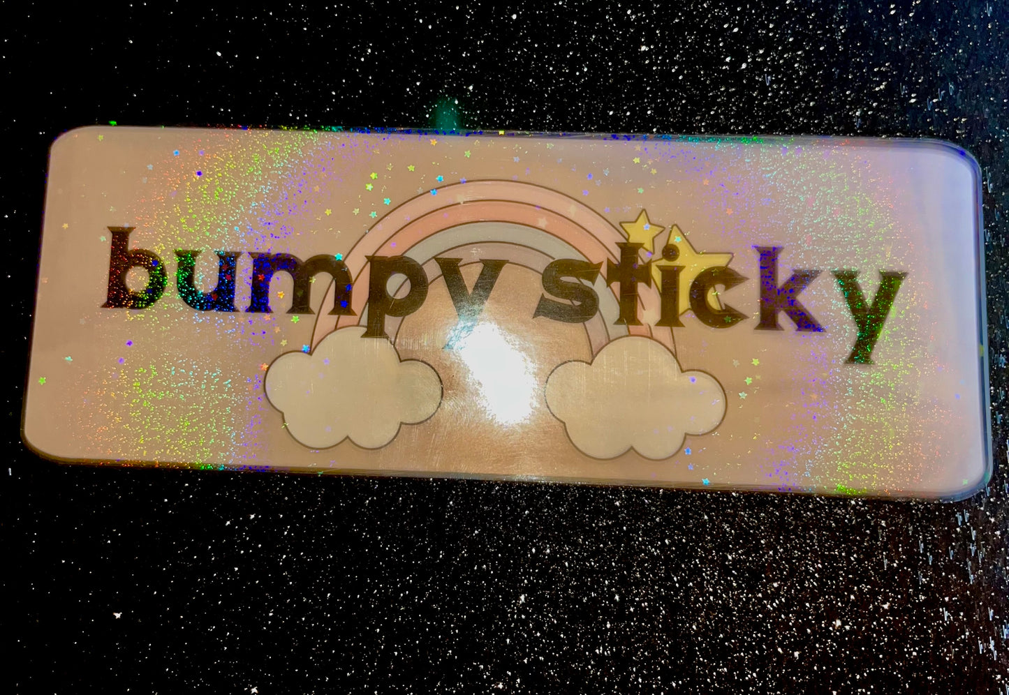 Bumpy Sticky Holographic Waterproof Bumper Sticker