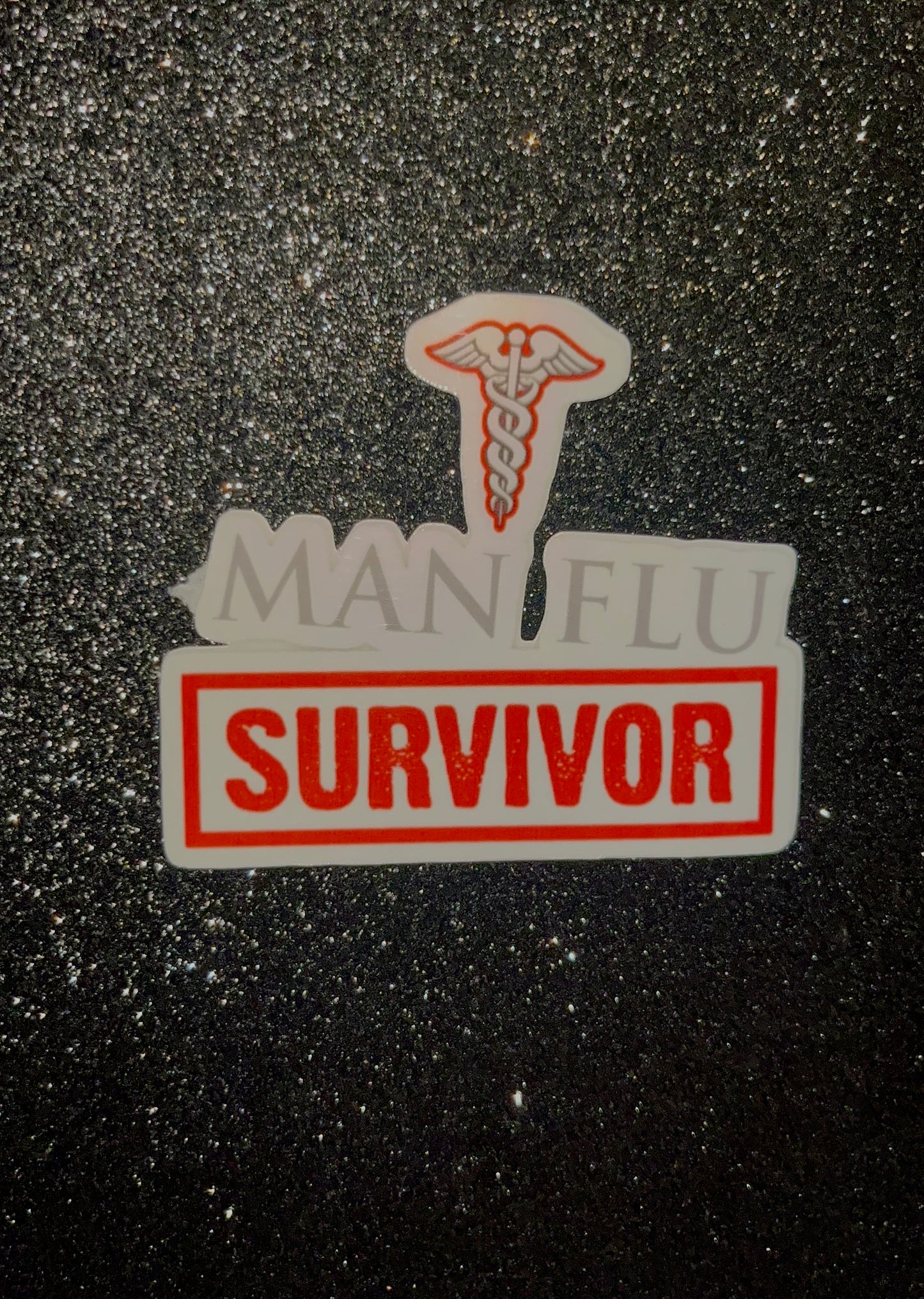 Man Flu Survivor Waterproof Sticker