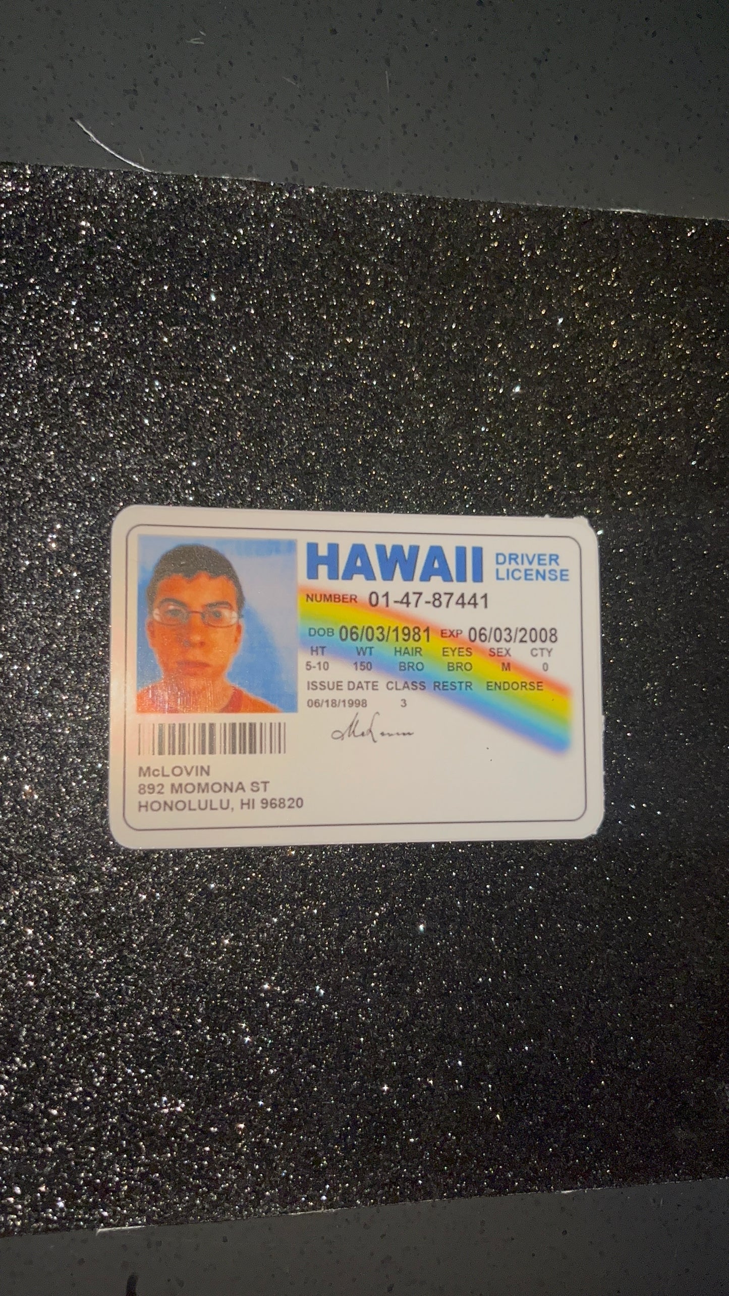 McLovin License Waterproof Sticker