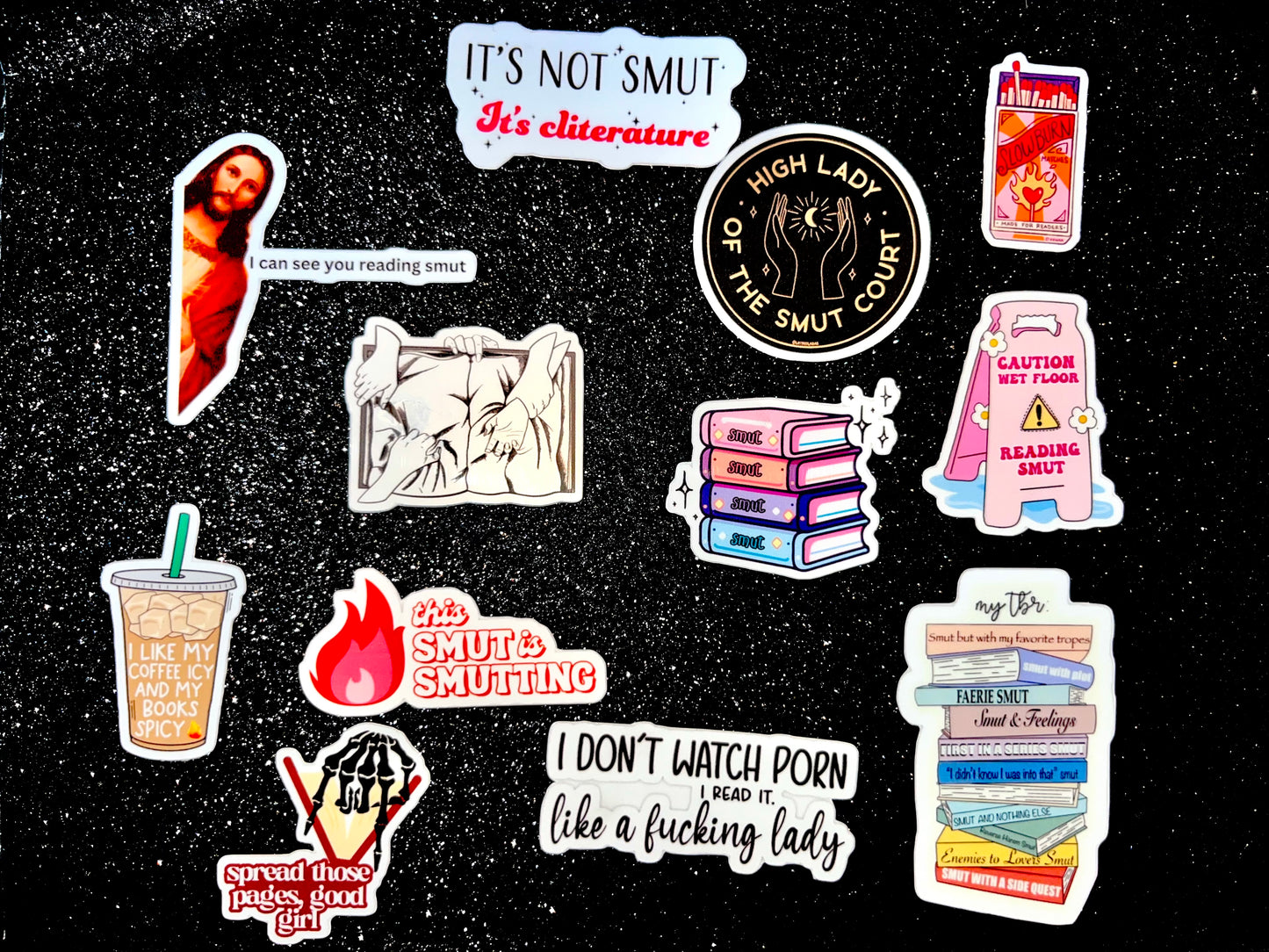12pc Smut Bookish Waterproof Sticker Bomb