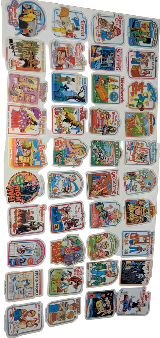 Retro Dark Humor Waterproof Sticker Bomb 40pc