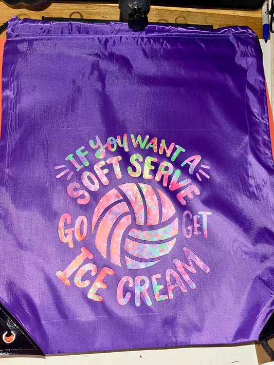 Volleyball Drawstring Bag