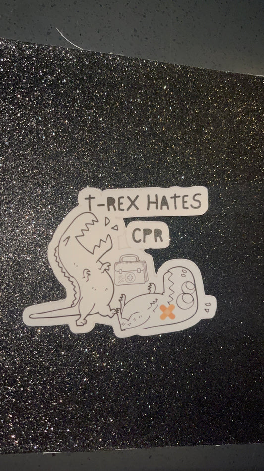 T-Rex CPR Waterproof Sticker